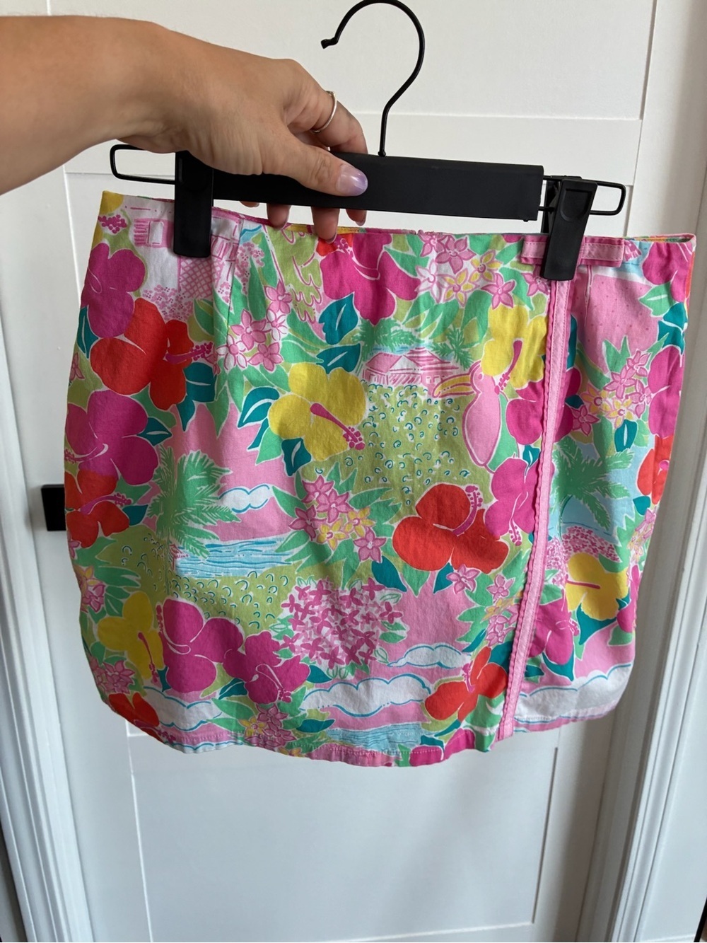 Lilly Pulitzer vintage Vibrant Pink Tropical Floral Mini Skirt